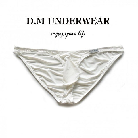 D.M Butt Lift Men's Briefs - Low Rise Icy Silk Underwear Tummy Control