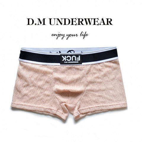 D.M Men's Lace Mesh Boxers Sexy Letters