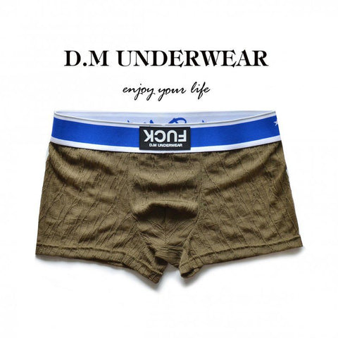 D.M Men's Lace Mesh Boxers Sexy Letters