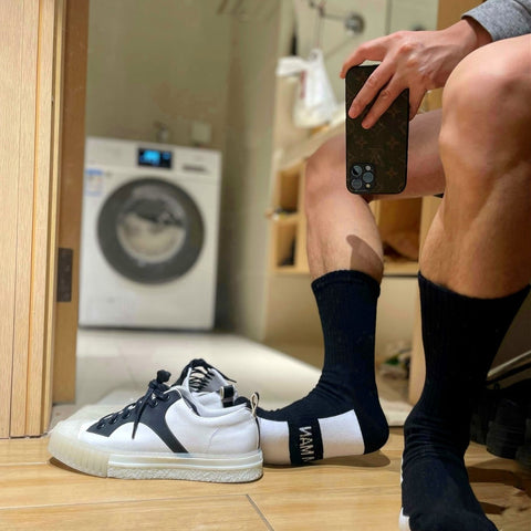 D.M Cotton Crew Socks– Breathable Sport Socks with Cushioned Sole