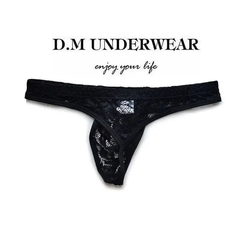 D.M Underwear Black Lace Thong - D.M UNDERWEAR