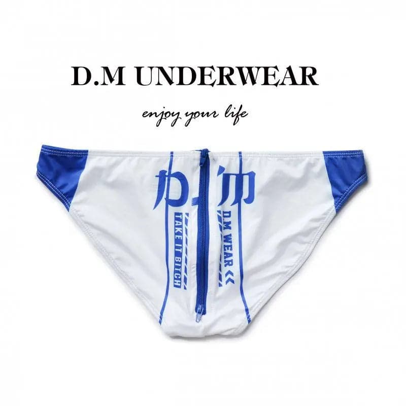 D.M Men in Briefs Zipper Elastic