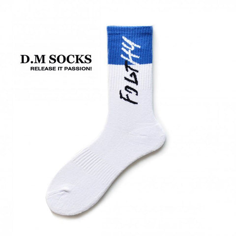 D.M Cushioned Basketball Socks for Men | Letter Print Terry Sport Socks