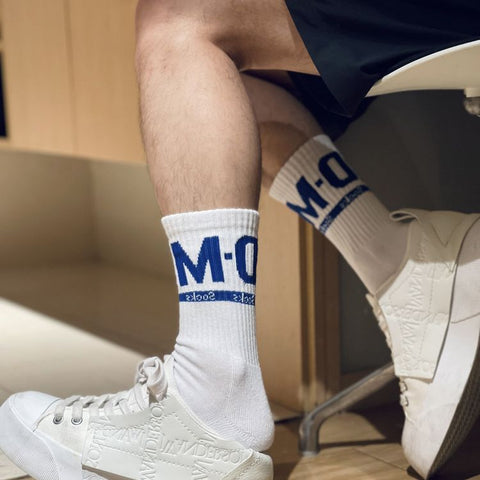D.M men's socks, sports, medium tube socks, breathable cotton socks