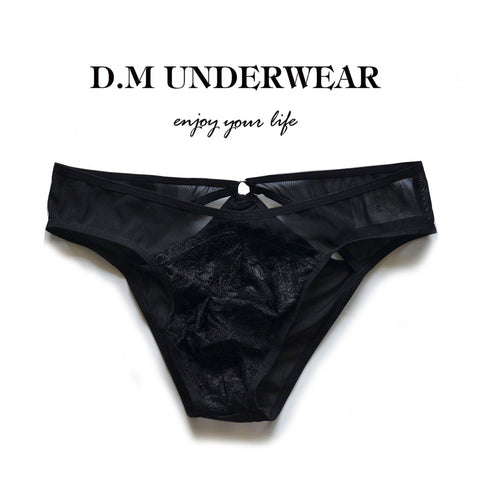 D.M sexy lace briefs mesh breathable