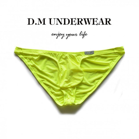 D.M Butt Lift Men's Briefs - Low Rise Icy Silk Underwear Tummy Control