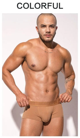 Light brown underwear upper body model picture