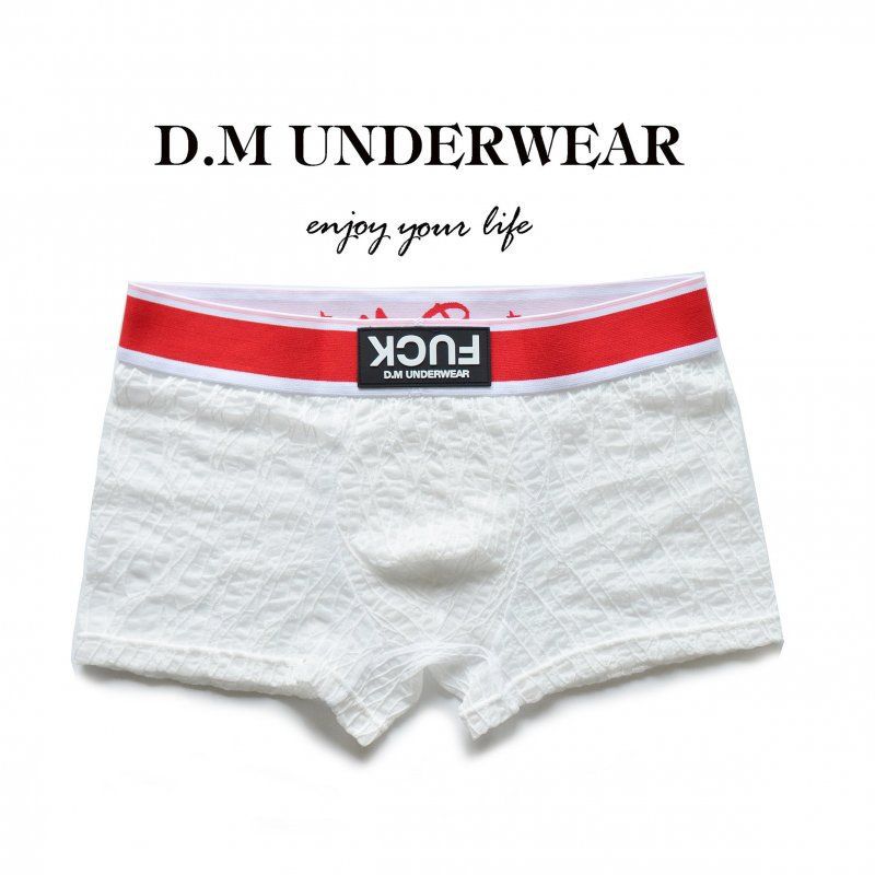 D.M Men's Lace Mesh Boxers Sexy Letters