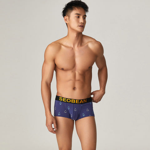 Seobean Christmas Men's Boxer Briefs Letter Print