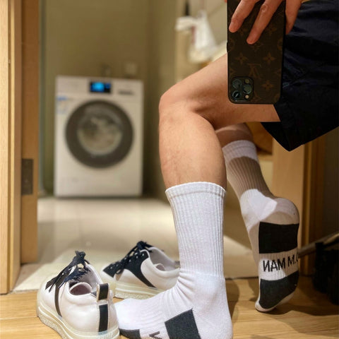 D.M Cotton Crew Socks– Breathable Sport Socks with Cushioned Sole