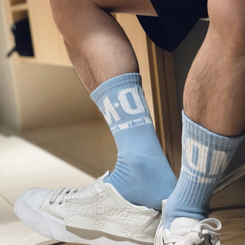 D.M men's socks, sports, medium tube socks, breathable cotton socks