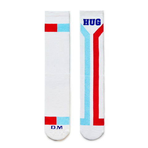 D.M Color Block High Socks - Soccer Football Socks Thick Terry Cotton Crew