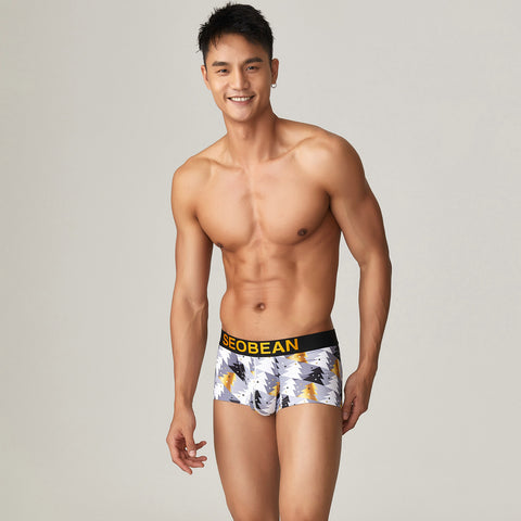 Seobean Christmas Men's Boxer Panties Hibin Print