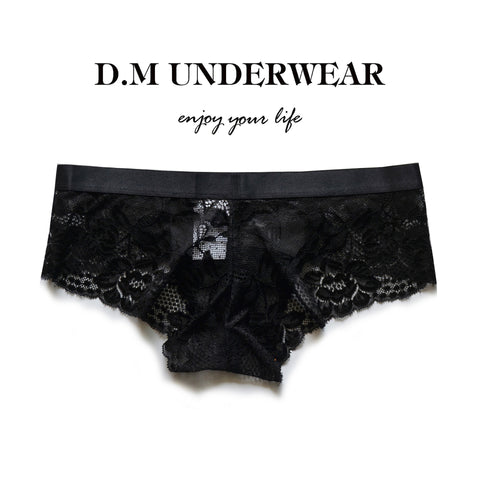 D.M men's underwear, low waist, mesh, sex, boxers.