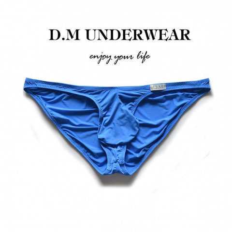 D.M Butt Lift Men's Briefs - Low Rise Icy Silk Underwear Tummy Control