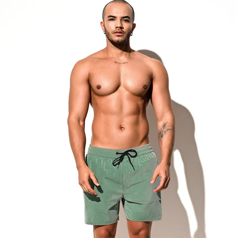 DESMIIT Men's Quick-Drying Swim Shorts Beach Pants Loose DESMIIT