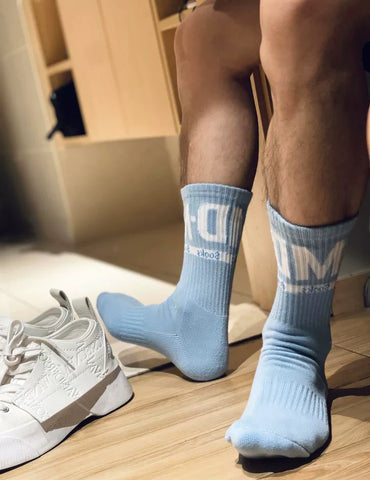 D.M men's socks, sports, medium tube socks, breathable cotton socks