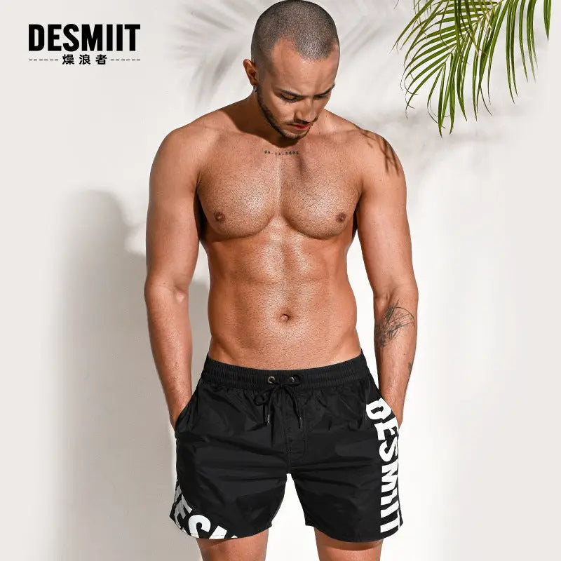 DESMIIT Men's Swim Shorts Beach Pants Loose and Light DESMIIT