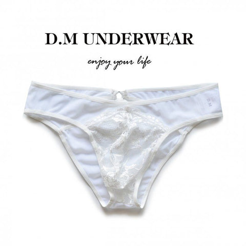 D.M sexy lace briefs mesh breathable