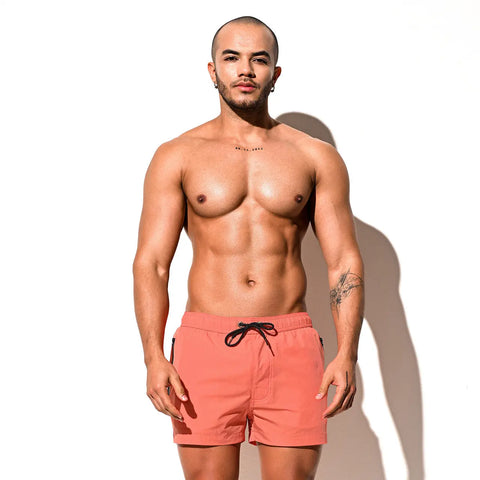 DESMIIT Solid Color Swim Shorts Loose Beach Pants DESMIIT