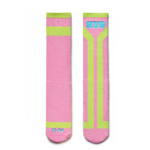 D.M Color Block High Socks - Soccer Football Socks Thick Terry Cotton Crew