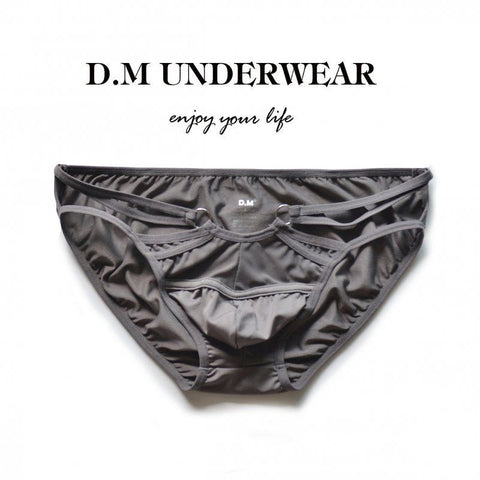 D.M Sexy Solid Color Mesh Sexy Briefs