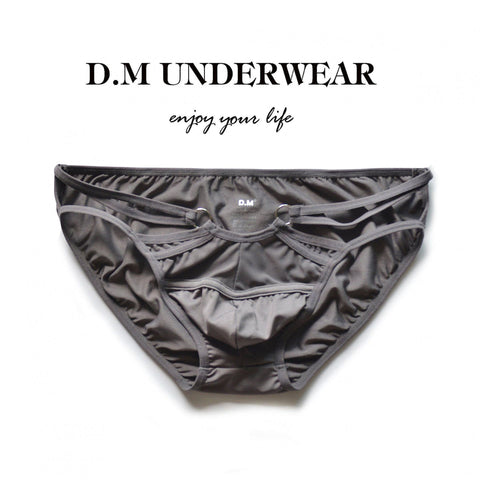 D.M Sexy Solid Color Mesh Sexy Briefs