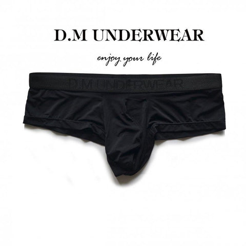 D.M Men's Sheer Mesh Thong - Low Rise Icy Silk G-String with Pouch