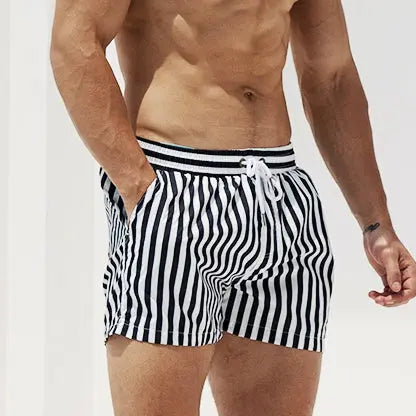 DESMIIT Striped Beach Pants Quick-Drying Loose Shorts DESMIIT