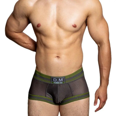 D.M Men's Boxer Briefs Breathable Mesh