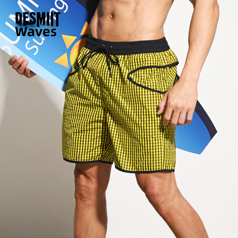 DESMIIT Men's Beach Pants Quick-Drying Swim Shorts
