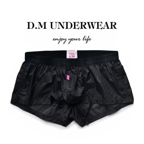 D.M Solid Color Boxers Simple Black and White Home Pants D.M UNDERWEAR