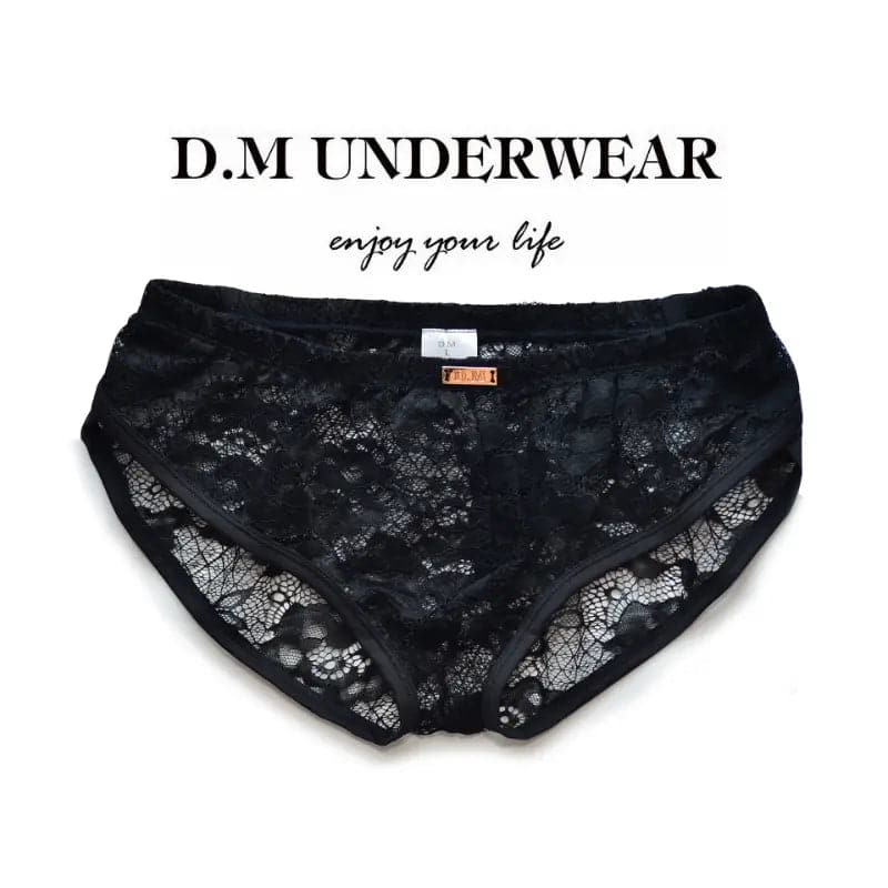 D.M Men's Triangle Underwear Solid Color Mesh Lace Mesh Breathable Home Arrow Pants D.M UNDERWEAR