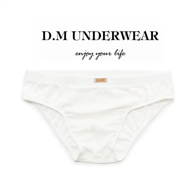 D.M Men's Briefs Simple Style Metal Label D.M UNDERWEAR