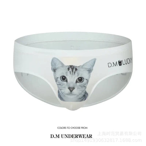 D.M Kitten White Briefs Ice Silk Sports Breathable D.M UNDERWEAR