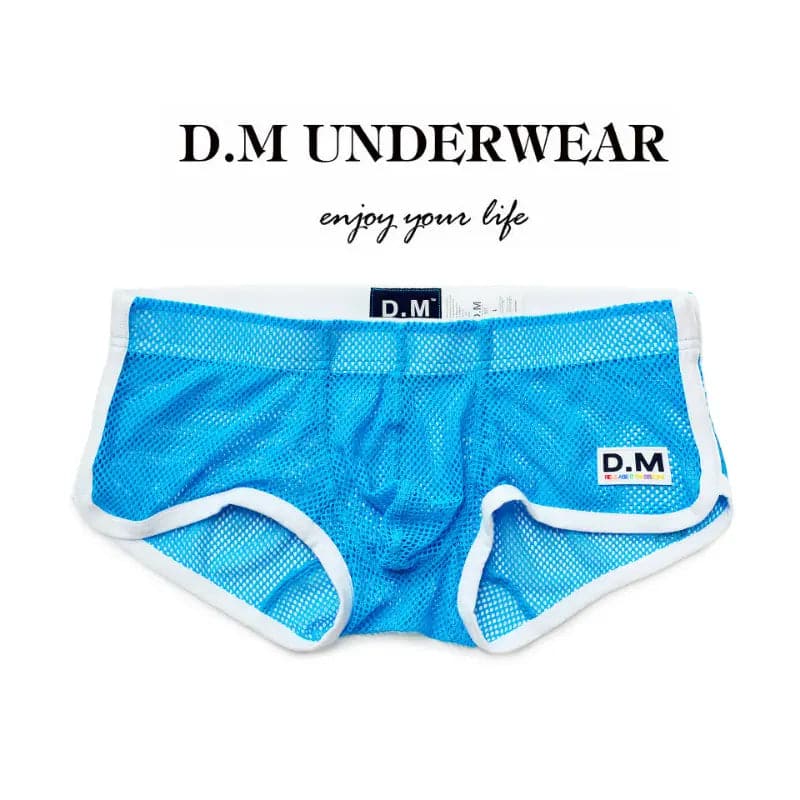 D.M Men's Boxer Briefs Mesh Sexy Breathable See-through D.M UNDERWEAR