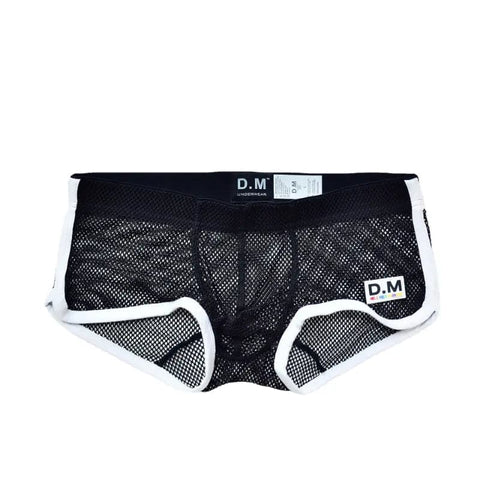 D.M Men's Boxer Briefs Mesh Sexy Breathable See-through D.M UNDERWEAR