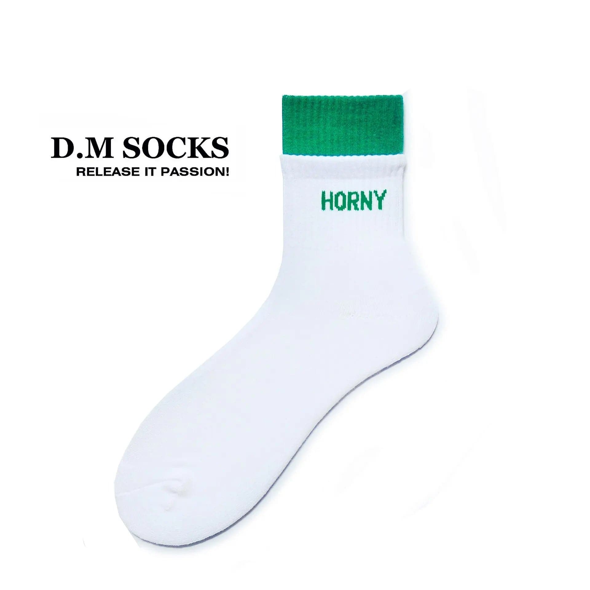 D.M Men's Socks Tube Socks Color Matching Terry Sports Letters D.M UNDERWEAR