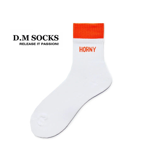 D.M Men's Socks Tube Socks Color Matching Terry Sports Letters D.M UNDERWEAR