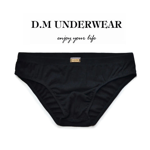 D.M Men's Briefs Simple Style Metal Label D.M UNDERWEAR