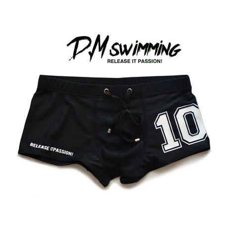 D.M Men's Swimming Trunks Low Waist Sexy Letter Printing Tether D.M UNDERWEAR