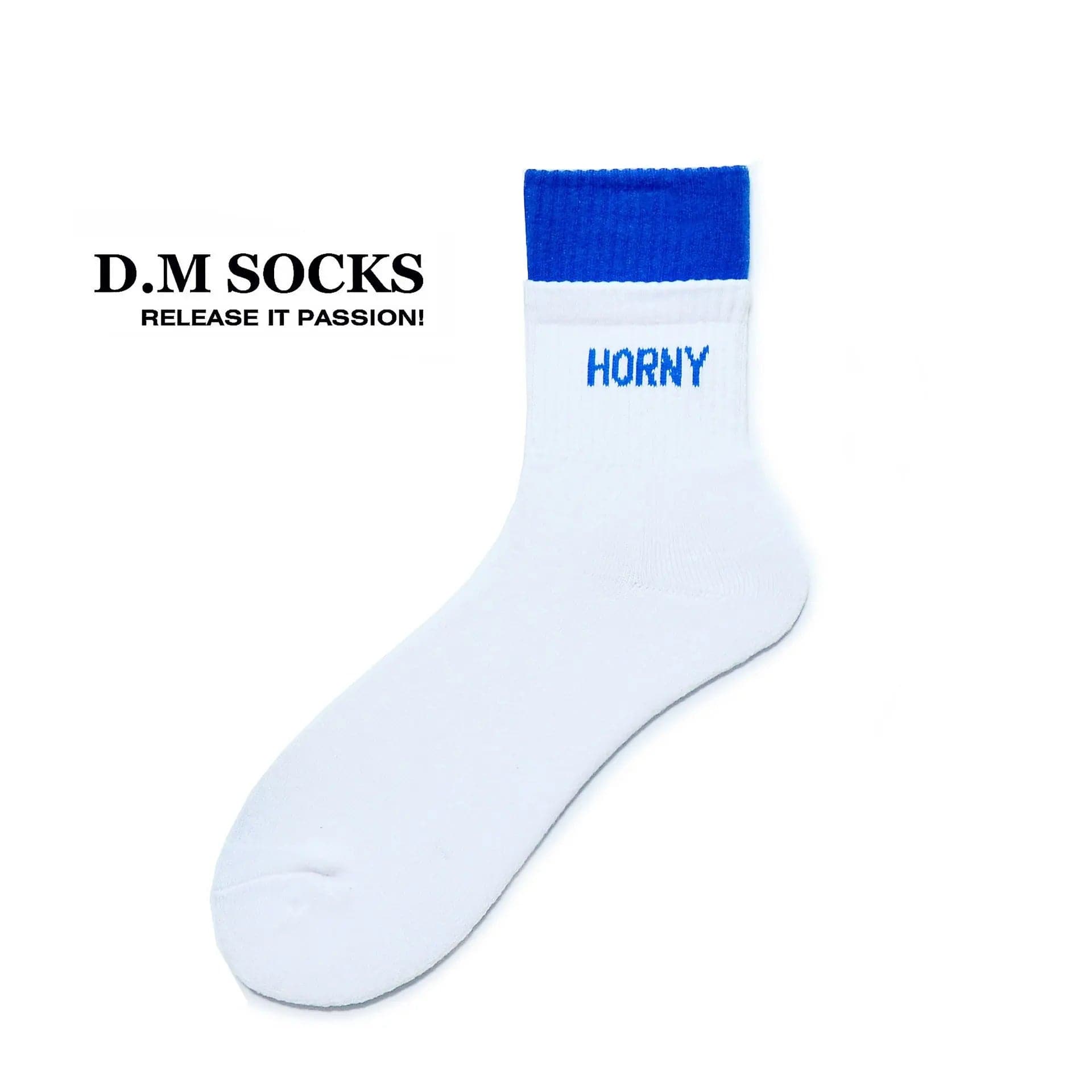 D.M Men's Socks Tube Socks Color Matching Terry Sports Letters D.M UNDERWEAR