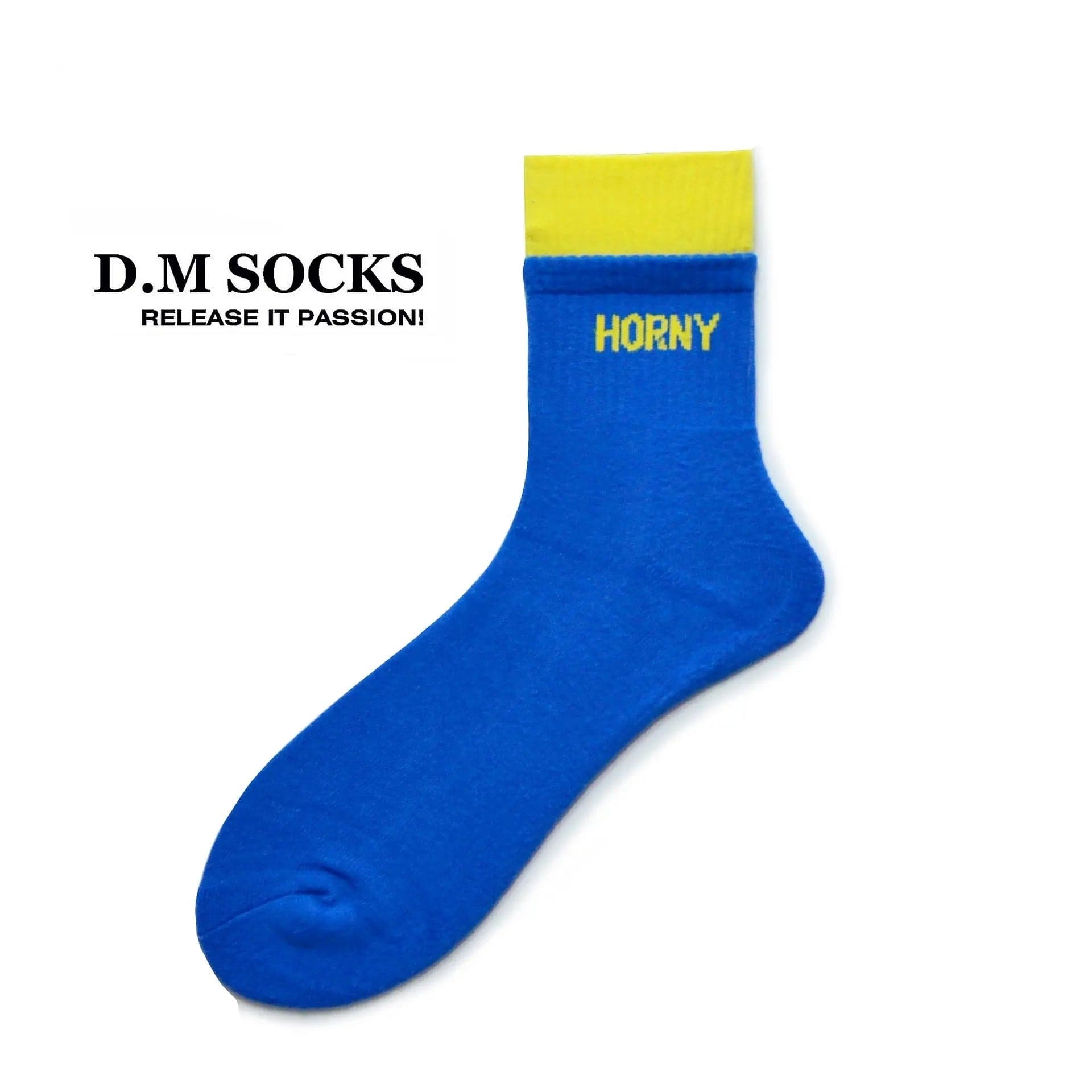 D.M Men's Socks Tube Socks Color Matching Terry Sports Letters D.M UNDERWEAR