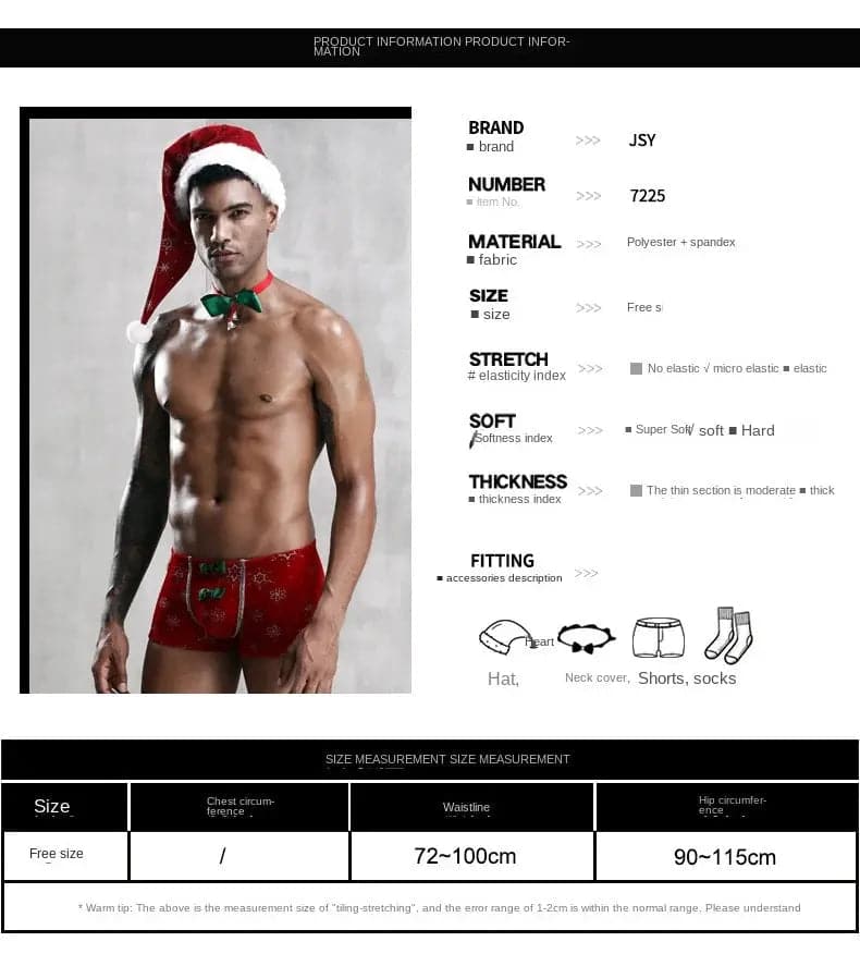 DM Lingerie Bodysuit Christmas Costume for Men D.M UNDERWEAR